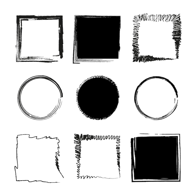 Rectangles circles brush great design for any purposes. Vector illustration.