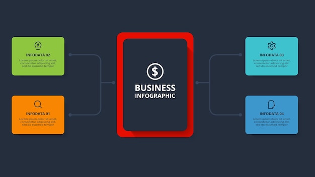 Rectangles infographic with 5 steps options parts or processes Business data visualization