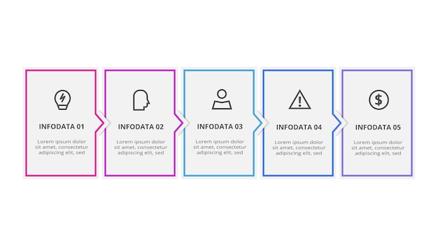 Rectangles infographic with processes Business data visualization