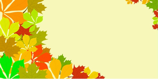 Rectangular abstract background with autumn leaves of different colors for your design280622