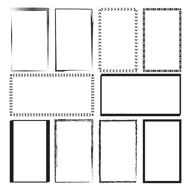 Rectangular frame Grunge ink square Creative backgrounds for tags labels cards Brush strokes square