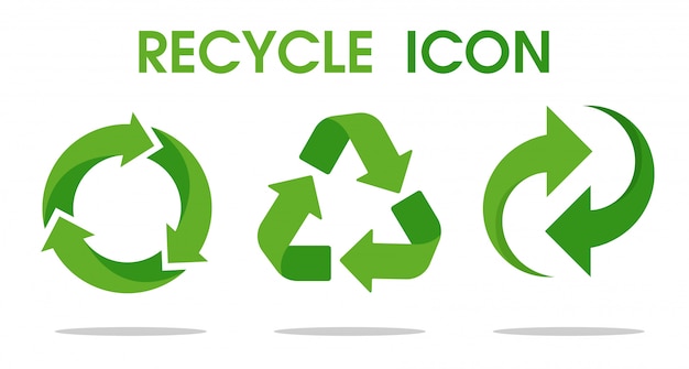 Recycle arrow symbol Means using recycled resources.