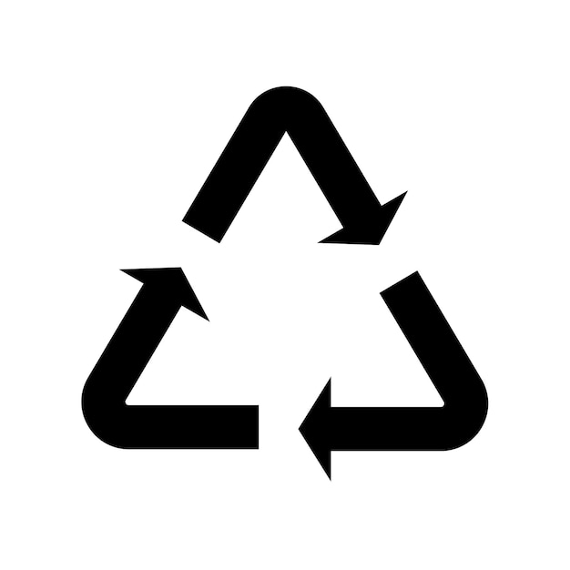 Recycle arrow triangle symbol black on white background Vector