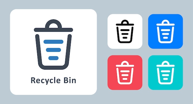 Recycle Bin icon vector illustration line outline icons