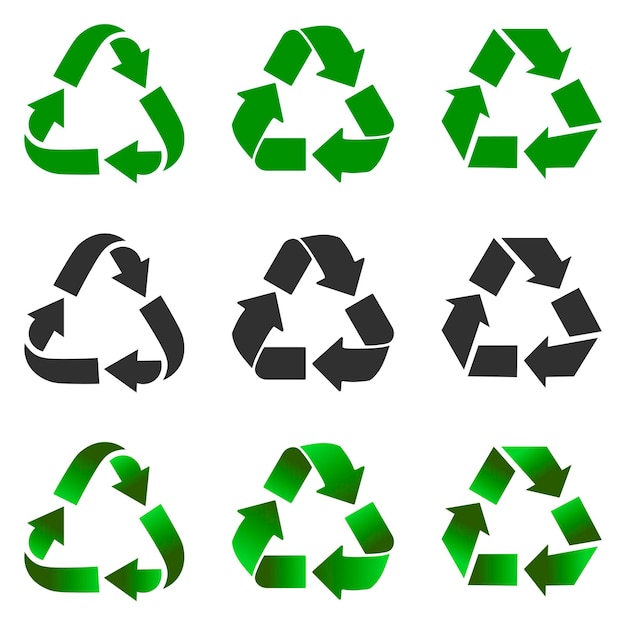 Recycle bin icons set Vector recycling isolated on white background Disposal or recycling mark or symbol