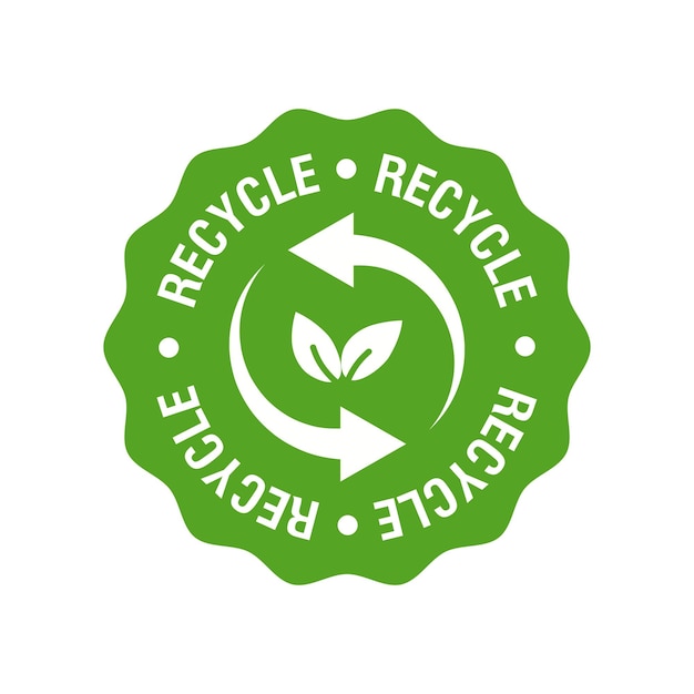 Recycle icon Recycling environment label on white background Vector