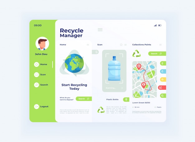 Recycle manager tablet interface   template