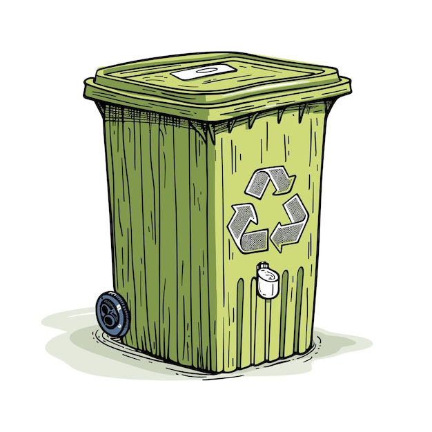 Vector recycling bin cartoon isolated on transparent background illustrations png