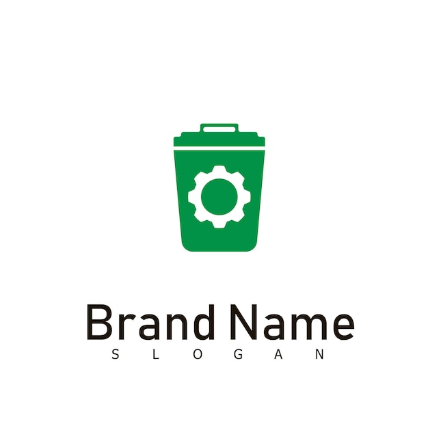 Recycling bins junk logo design symbol