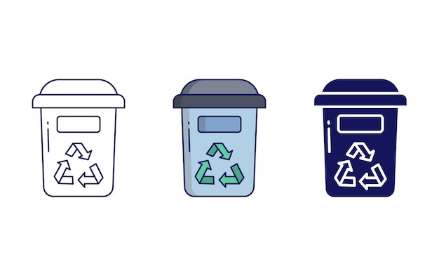 Recycling can vector icon