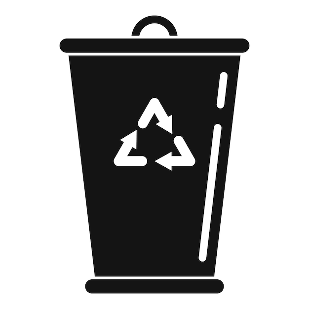 Recycling garbage bucket icon Simple illustration of recycling garbage bucket vector icon for web design isolated on white background