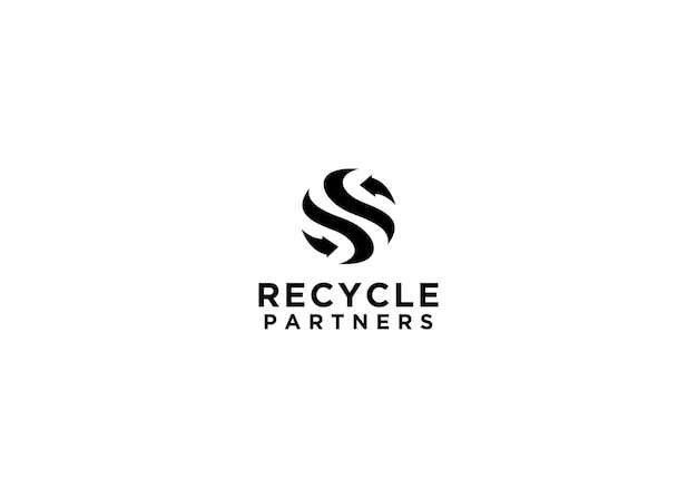 recycling partners logo design vector illustration