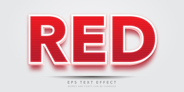 red 3d editable text effect