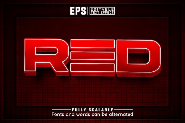 red 3d Editable text effect