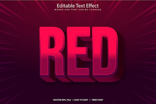 Red 3d Editable Text Effect