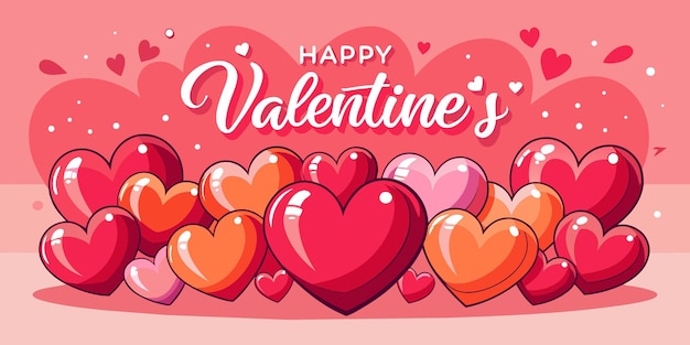 red 3d heart vector illustration for valentines day