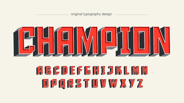 Red 3D Sports Typography