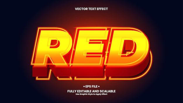 Red 3D Text Effect