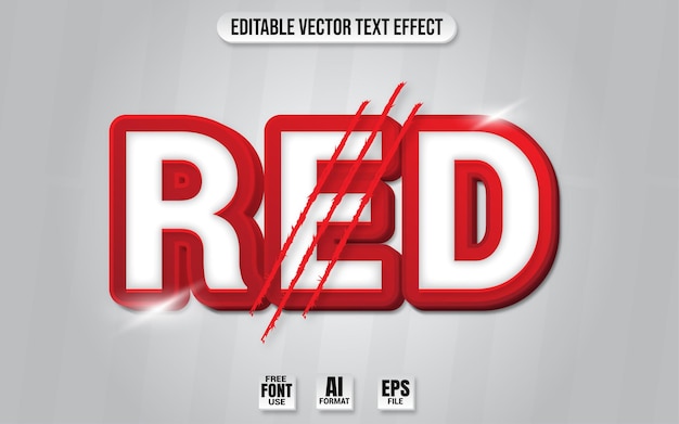 Red 3D Text Effect