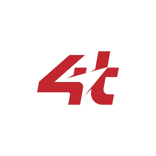 Vector a red 4t logo with a white background