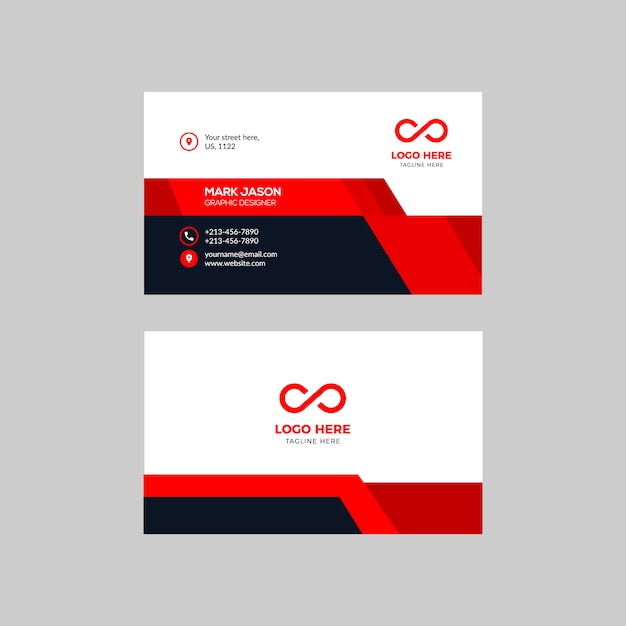 Red Abstract Business Card