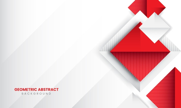 Red abstract geometric background Premium Vector