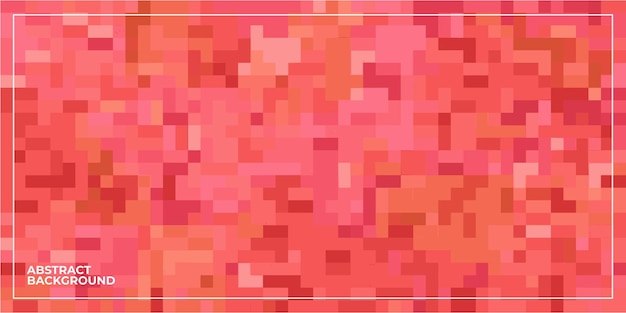 Red abstract geometric pixel square tiled mosaic background