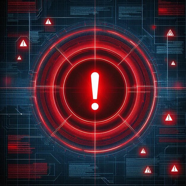 Vector red alert warning flashing