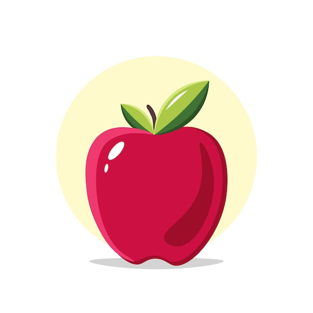 Red apple design element for illustration flat icon