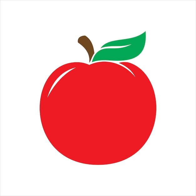 Red Apple fruit icon Design Flat style, Vector Illustration.