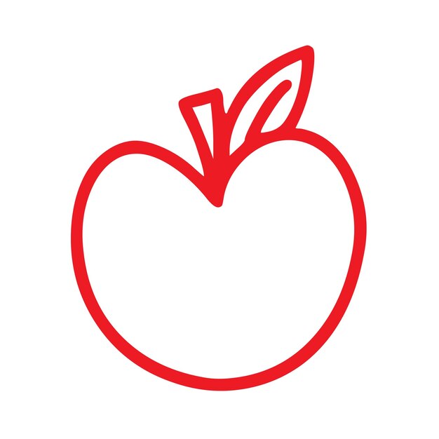 Red Apple Fruit Line Icon