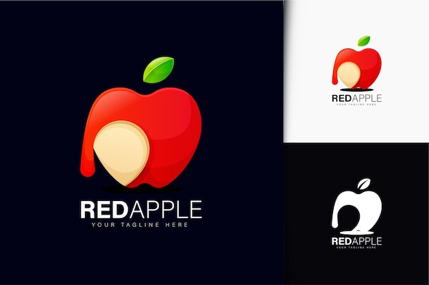 Red apple logo design with gradient