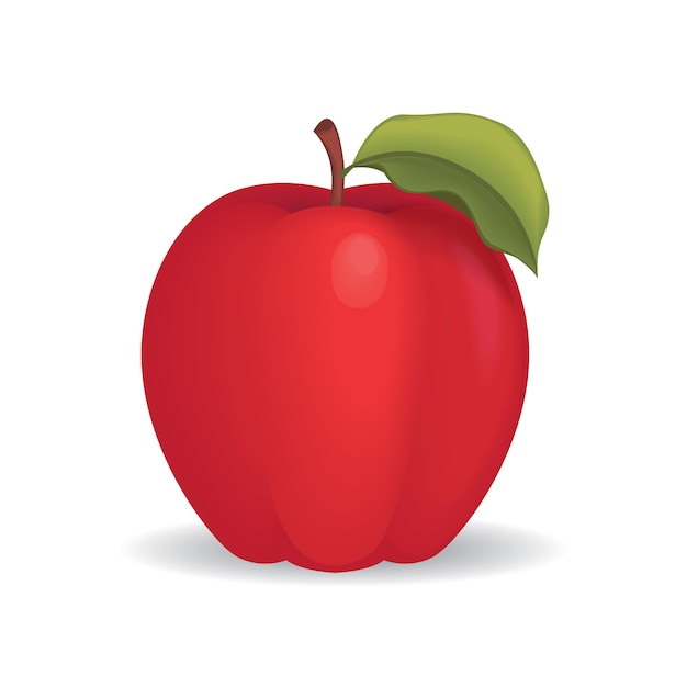 Red apple realistic ilustration