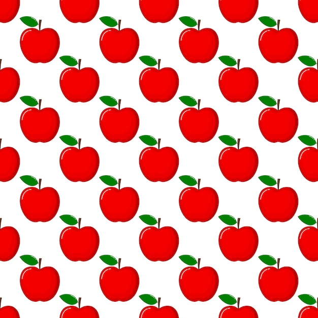 red Apple Seamless Pattern and slices. fruit summer