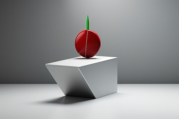 Vector red apple on a white background