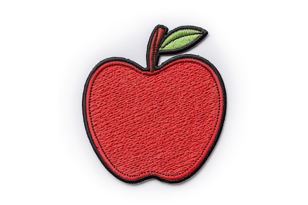 Vector a red apple with a green leaf on it