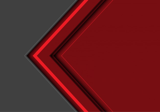 Red arrow light direction with blank space grey background.