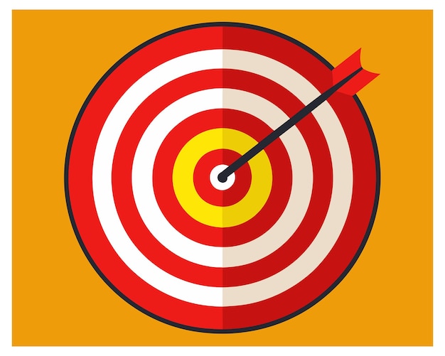 a red arrow pointing to the right of a target