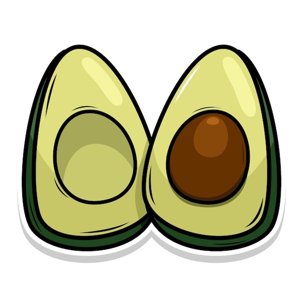 red avocado on white background vector illustration