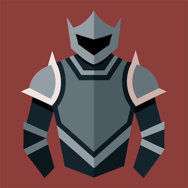 a red background with a knight in a armor with a shield on the front