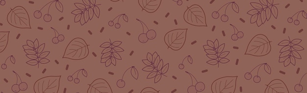 Red background with many autumn foliage Vector