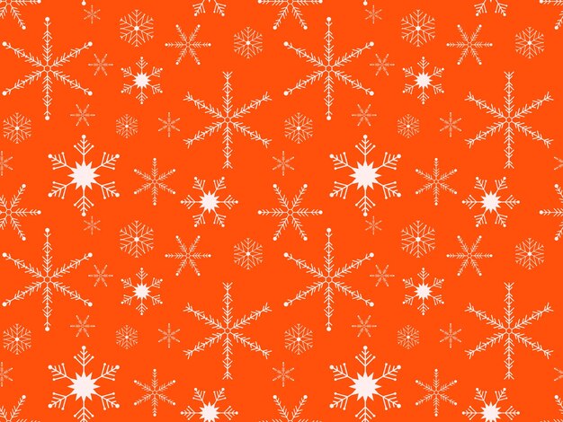 Red background with snowflakes Winter seamless pattern for packaging textiles clothing