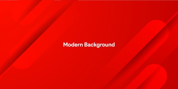 A red background with a white triangle and the word modern on it.