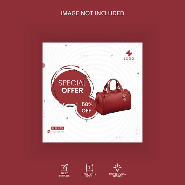 Vector a red bag with the word special on it