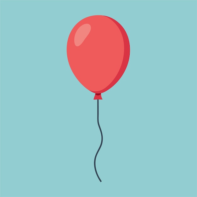 red balloon with a black ribbon on it