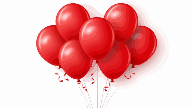 Vector a red balloon with a bunch of red balloons in the middle