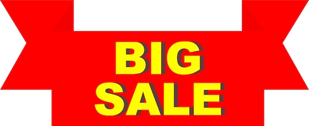 Red Banner of Big Sale in Flat Style Vector Illustration