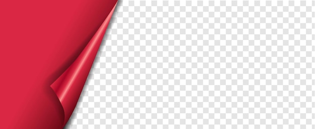 Red banner with corner transparent background