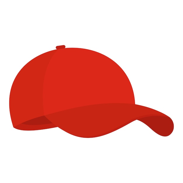 Red baseball cap icon Flat illustration of red baseball cap vector icon for web