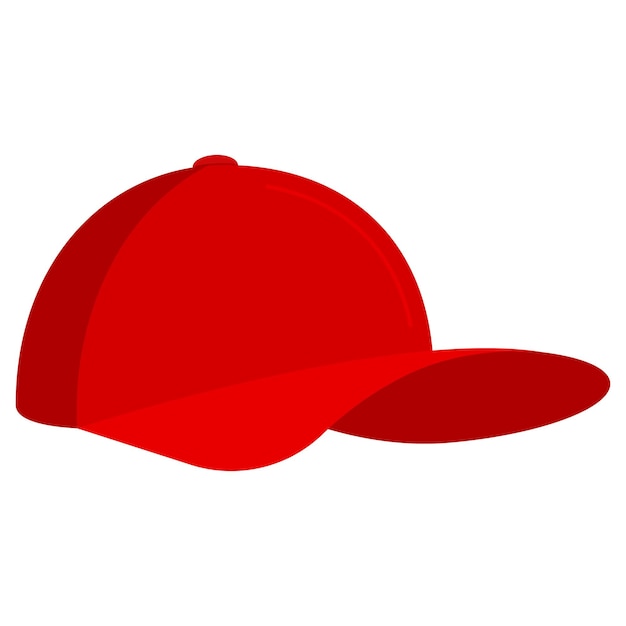 Red baseball cap icon flat style vector illustration isolated on white background.